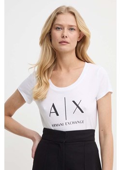Armani Exchange t-shirt bawełniany kolor biały 8NYT70 YJ16Z NOS ze sklepu ANSWEAR.com w kategorii Bluzki damskie - zdjęcie 171030029