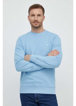 Calvin Klein Jeans bluza męska kolor niebieski gładka ze sklepu ANSWEAR.com w kategorii Bluzy męskie - zdjęcie 171030075