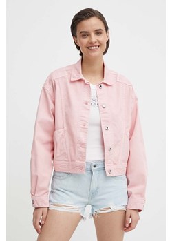 Pepe Jeans kurtka jeansowa damska kolor różowy przejściowa ze sklepu ANSWEAR.com w kategorii Kurtki damskie - zdjęcie 171030107