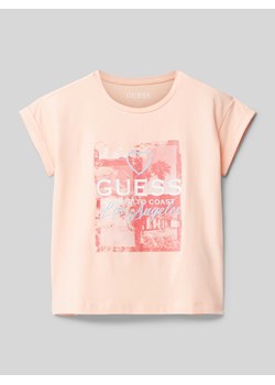 T-shirt z nadrukiem z logo ze sklepu Peek&Cloppenburg  w kategorii Bluzki dziewczęce - zdjęcie 171032238