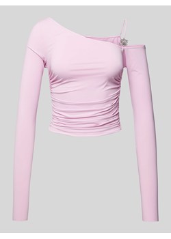 Bluzka z długim rękawem i marszczeniami — REVIEW X GNO ze sklepu Peek&Cloppenburg  w kategorii Bluzki damskie - zdjęcie 171032325