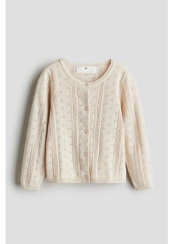 H & M - Bawełniany kardigan w strukturalny splot - Beżowy ze sklepu H&M w kategorii Swetry dziewczęce - zdjęcie 171032937