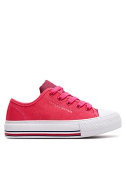 Tommy Hilfiger Trampki Low Cut Lace-Up Sneaker T3A9-33185-1687 M Różowy ze sklepu MODIVO w kategorii Trampki dziecięce - zdjęcie 171035967
