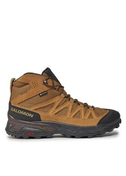 Salomon Trekkingi X Ward Leather Mid GORE-TEX L47181800 Brązowy ze sklepu MODIVO w kategorii Buty trekkingowe męskie - zdjęcie 171038058