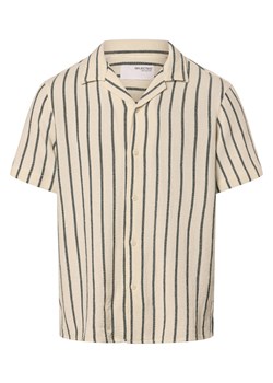 Selected Koszula męska - SLHRelax-Sal Mężczyźni Regular Fit Bawełna piaskowy w paski ze sklepu vangraaf w kategorii Koszule męskie - zdjęcie 171042498