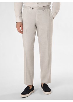 Finshley & Harding London Spodnie z zawartością lnu - BEN Mężczyźni Comfort Fit jasny szary marmurkowy ze sklepu vangraaf w kategorii Spodnie męskie - zdjęcie 171042516