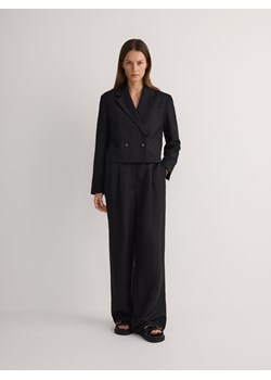 Reserved - Spodnie z lnem i wiskozą - czarny ze sklepu Reserved w kategorii Spodnie damskie - zdjęcie 171046348