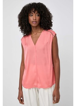 BOSS bluzka jedwabna kolor fioletowy gładka ze sklepu ANSWEAR.com w kategorii Bluzki damskie - zdjęcie 171046688