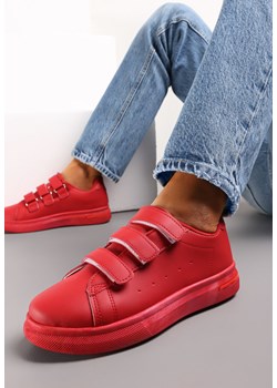 Czerwone Sneakersy przed Kostkę na Rzepy Paigelu ze sklepu renee.pl w kategorii Trampki damskie - zdjęcie 171071885