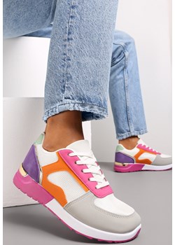 Biało-Różowe Sneakersy z Kolorowymi i Metalicznymi Wstawkami Amasato ze sklepu renee.pl w kategorii Buty sportowe damskie - zdjęcie 171071895