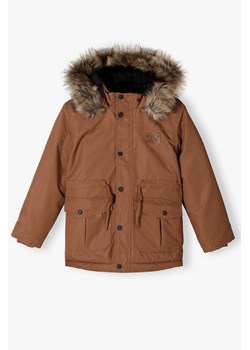 Brązowa kurtka zimowa typu parka dla chłopca z kapturem ze sklepu 5.10.15 w kategorii Kurtki chłopięce - zdjęcie 171146707