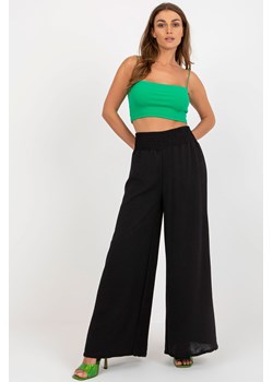 Czarne letnie spodnie z materiału z szeroką nogawką ze sklepu 5.10.15 w kategorii Spodnie damskie - zdjęcie 171146747