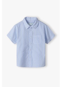 Niebieska elegancka koszula chłopięca z krótkim rękawem - Max&Mia ze sklepu 5.10.15 w kategorii Koszule dziewczęce - zdjęcie 171146755