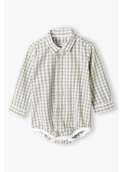 Body koszulowe dla niemowlaka - tkaninowe w kratkę - 5.10.15. ze sklepu 5.10.15 w kategorii Body niemowlęce - zdjęcie 171146776