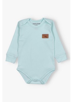 Niebieskie body niemowlęce z dzianiny prążkowej ze sklepu 5.10.15 w kategorii Body niemowlęce - zdjęcie 171146797