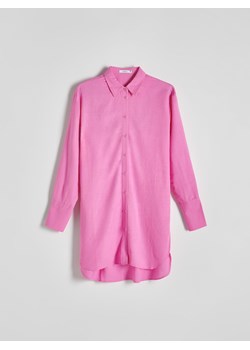 Reserved - Długa koszula z wiskozą - różowy ze sklepu Reserved w kategorii Koszule damskie - zdjęcie 171148429