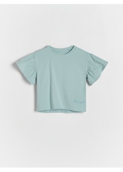 Reserved - T-shirt z bufiastymi rękawami - jasnoturkusowy ze sklepu Reserved w kategorii Koszulki niemowlęce - zdjęcie 171148609