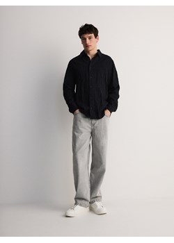 Reserved - Koszula z efektem marszczenia - czarny ze sklepu Reserved w kategorii Koszule męskie - zdjęcie 171148675