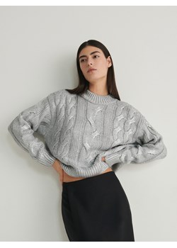 Reserved - Sweter z metalicznym efektem - srebrny ze sklepu Reserved w kategorii Swetry damskie - zdjęcie 171148717