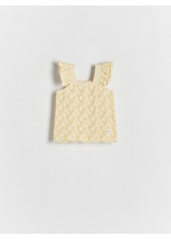 Reserved - Dzianinowy top na ramiączkach - żółty ze sklepu Reserved w kategorii Koszulki niemowlęce - zdjęcie 171148937