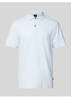 Koszulka polo z mieszanki lnu i bawełny model ‘Press’ ze sklepu Peek&Cloppenburg  w kategorii T-shirty męskie - zdjęcie 171149449