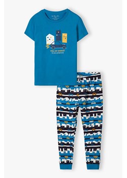 Bawełniana dwuczęściowa piżama chłopięca  w samochody - niebieska ze sklepu 5.10.15 w kategorii Piżamy dziecięce - zdjęcie 171149609