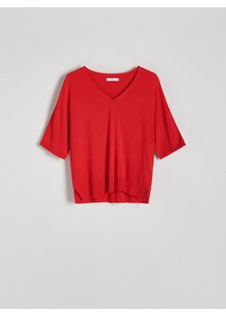 Reserved - Bluzka z wiskozą - czerwony ze sklepu Reserved w kategorii Bluzki damskie - zdjęcie 171150575