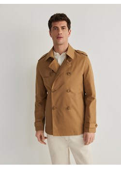 Reserved - Dwurzędowy trencz - brązowy ze sklepu Reserved w kategorii Płaszcze męskie - zdjęcie 171150705