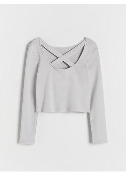 Reserved - Bluzka z ozdobnym tyłem - jasnoszary ze sklepu Reserved w kategorii Bluzki dziewczęce - zdjęcie 171150858
