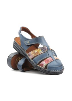 Wygodne sandały damskie skórzane - Waldi 0734, niebieskie ze sklepu ulubioneobuwie w kategorii Sandały damskie - zdjęcie 171152018