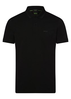BOSS Green Męska koszulka polo - Pio 1 Mężczyźni Bawełna czarny jednolity ze sklepu vangraaf w kategorii T-shirty męskie - zdjęcie 171152089
