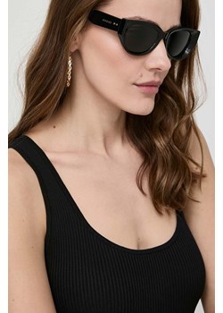 Gucci okulary przeciwsłoneczne damskie kolor czarny ze sklepu ANSWEAR.com w kategorii Okulary przeciwsłoneczne damskie - zdjęcie 171152317
