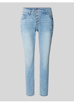 Jeansy o kroju slim fit z asymetryczną listwą guzikową model ‘Malibu’ ze sklepu Peek&Cloppenburg  w kategorii Jeansy damskie - zdjęcie 171153769