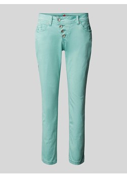 Spodnie o kroju slim fit z asymetryczną listwą guzikową model ‘Florida’ ze sklepu Peek&Cloppenburg  w kategorii Spodnie damskie - zdjęcie 171153935