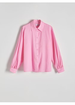 Reserved - Koszula z bawełny - różowy ze sklepu Reserved w kategorii Koszule damskie - zdjęcie 171156255