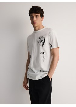 Reserved - T-shirt regular z nadrukiem - złamana biel ze sklepu Reserved w kategorii T-shirty męskie - zdjęcie 171156318