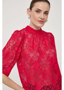 Morgan bluzka DVIVI damska kolor czerwony gładka ze sklepu ANSWEAR.com w kategorii Bluzki damskie - zdjęcie 171160385