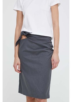 Remain spódnica z domieszką wełny kolor szary mini prosta ze sklepu ANSWEAR.com w kategorii Spódnice - zdjęcie 171162226
