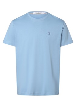 Calvin Klein Jeans T-shirt męski Mężczyźni Bawełna jasnoniebieski jednolity ze sklepu vangraaf w kategorii T-shirty męskie - zdjęcie 171164107