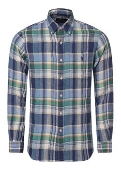 Polo Ralph Lauren Koszula męska Mężczyźni Regular Fit len niebieski w kratkę ze sklepu vangraaf w kategorii Koszule męskie - zdjęcie 171164116