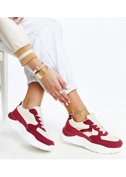 Beżowo-czerwone sneakersy na platformie Nereida ze sklepu gemre w kategorii Buty sportowe damskie - zdjęcie 171164825