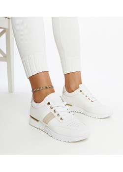 Biało-beżowe sneakersy na gumowej platformie Nihad ze sklepu gemre w kategorii Buty sportowe damskie - zdjęcie 171164949