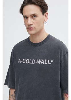 A-COLD-WALL* t-shirt bawełniany Overdye Logo T-Shirt męski kolor czarny z nadrukiem ACWMTS186 ze sklepu ANSWEAR.com w kategorii T-shirty męskie - zdjęcie 171172456