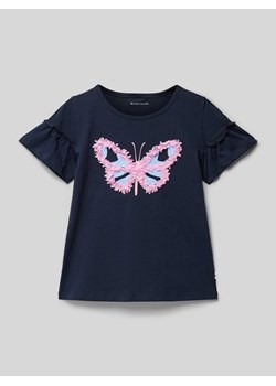 T-shirt z ozdobnym obszyciem ze sklepu Peek&Cloppenburg  w kategorii Bluzki dziewczęce - zdjęcie 171173575