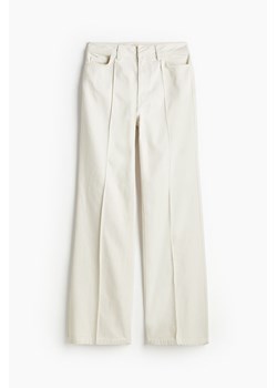 H & M - Rozszerzane spodnie z diagonalu z kantami - Beżowy ze sklepu H&M w kategorii Spodnie damskie - zdjęcie 171174326