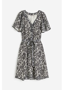 H & M - Szyfonowa sukienka z dekoltem w serek - Beżowy ze sklepu H&M w kategorii Sukienki - zdjęcie 171174425