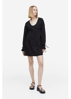 H & M - Tunikowa sukienka ze sznureczkami - Czarny ze sklepu H&M w kategorii Sukienki - zdjęcie 171174557