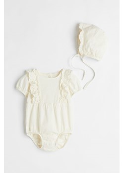 H & M - Bawełniany komplet 2-częściowy - Biały ze sklepu H&M w kategorii Odzież dla niemowląt - zdjęcie 171174595