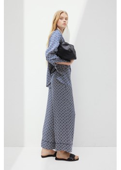 H & M - Satynowe spodnie bez zapięcia - Niebieski ze sklepu H&M w kategorii Spodnie damskie - zdjęcie 171174725