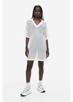H & M - Sukienka z ażurowej dzianiny - Biały ze sklepu H&M w kategorii Sukienki - zdjęcie 171174799